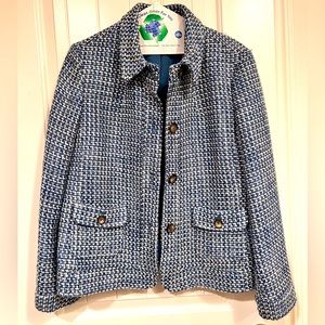 Talbots Vintage Wool Tweed Coat Blue woman's